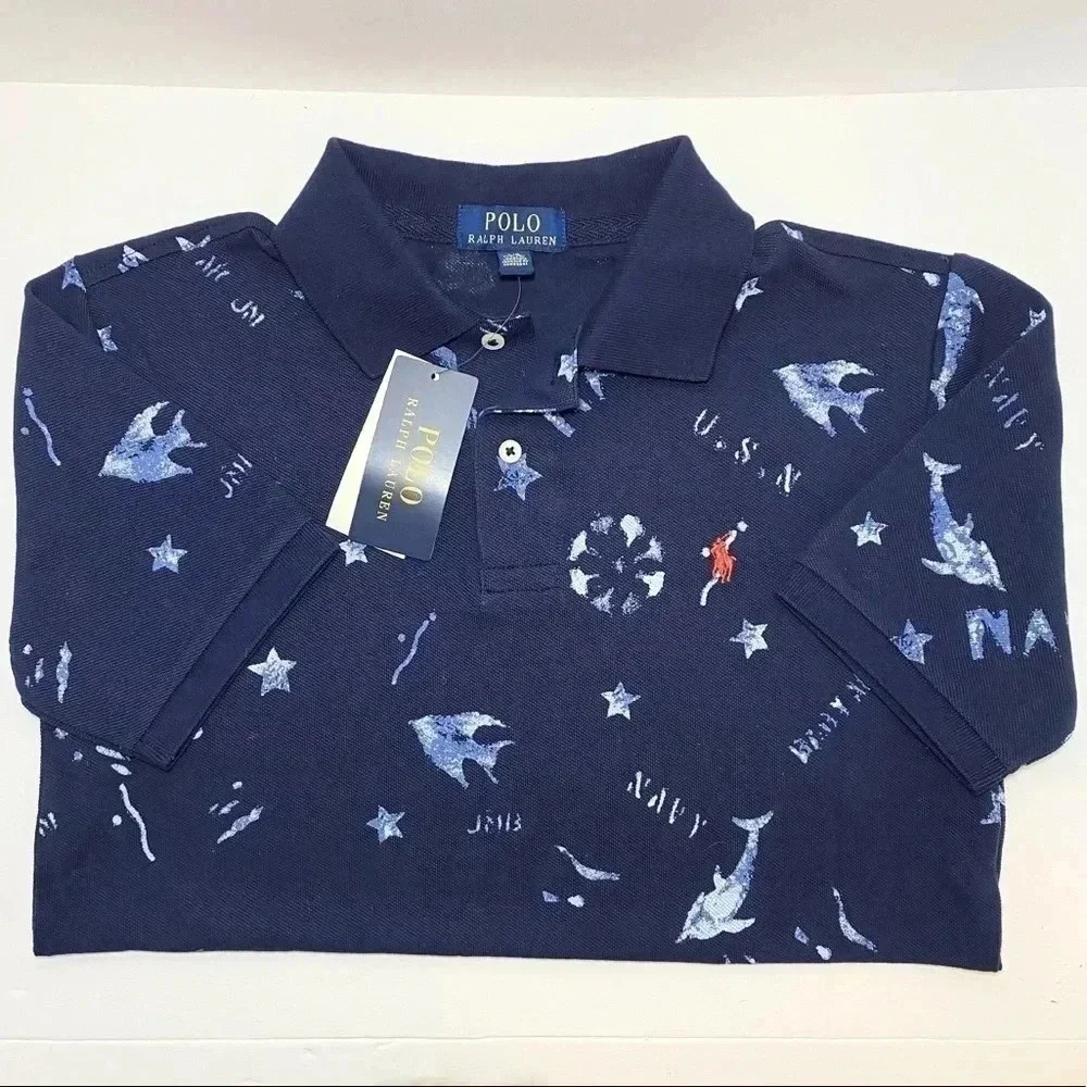 Ralph Lauren Polo Cruise Navy polo shirt Boys Large 14-16 - Picture 2 of 7
